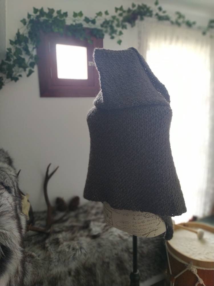 A Norse Hooded Shawl, Handwoven Wool & Alpaca Hooded Shawl
