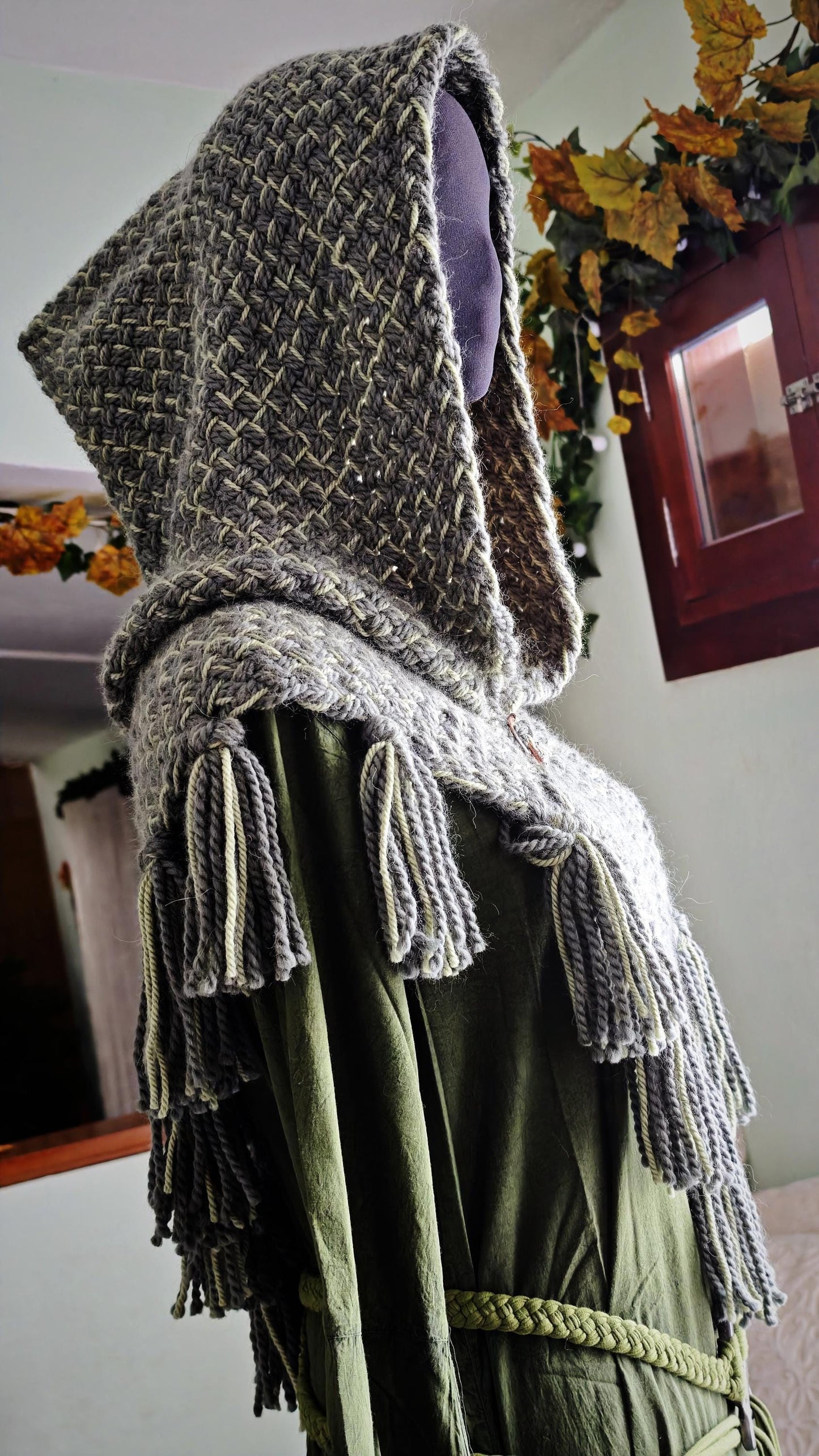 Viking Hood, Handwoven Skjoldehamn, Nordic inspired clothing