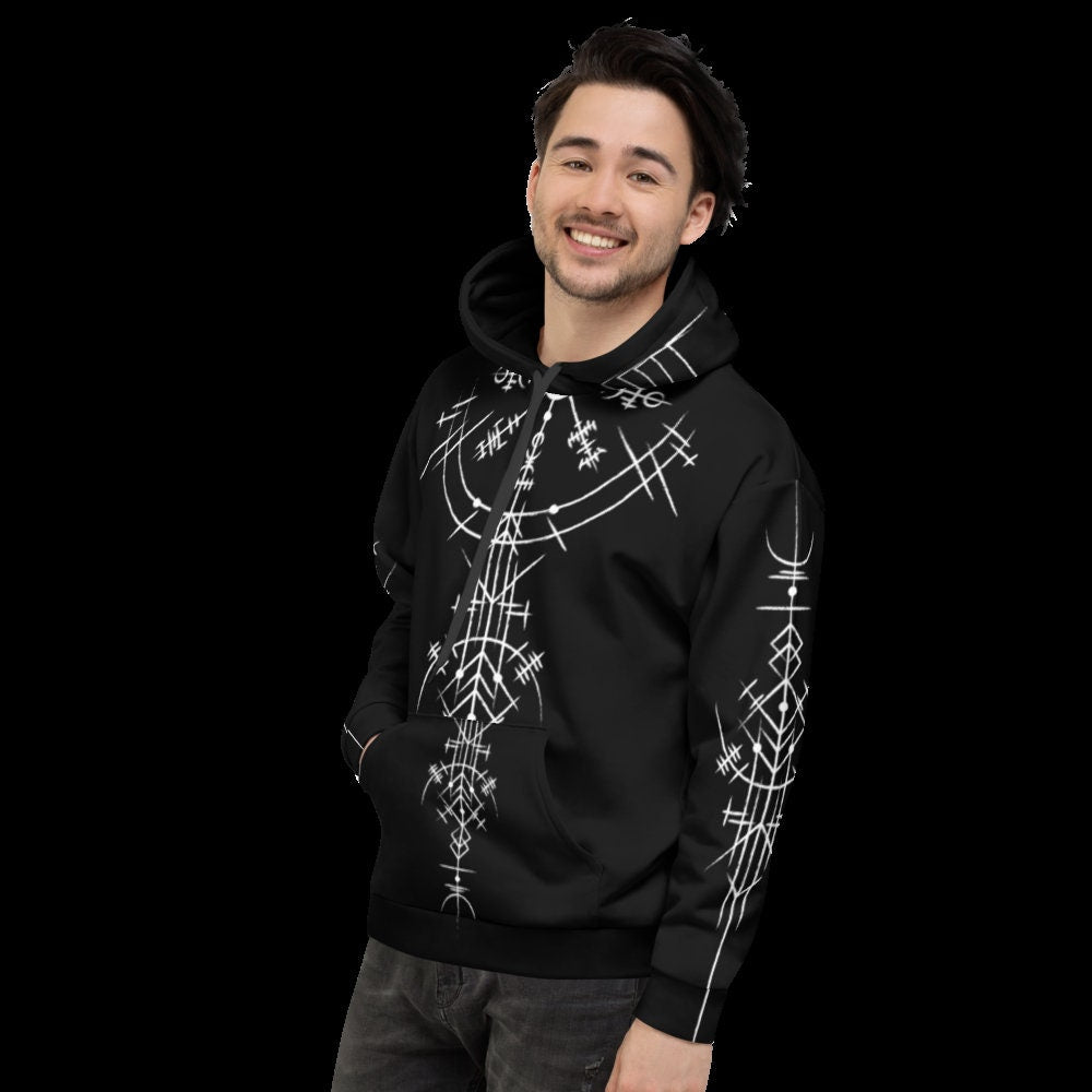 Sudadera vikinga: amuleto de runas nórdicas, ropa pagana