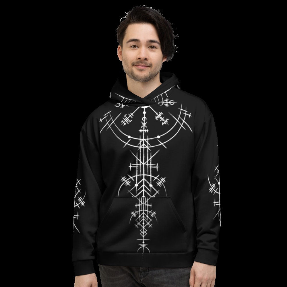 Sudadera vikinga: amuleto de runas nórdicas, ropa pagana