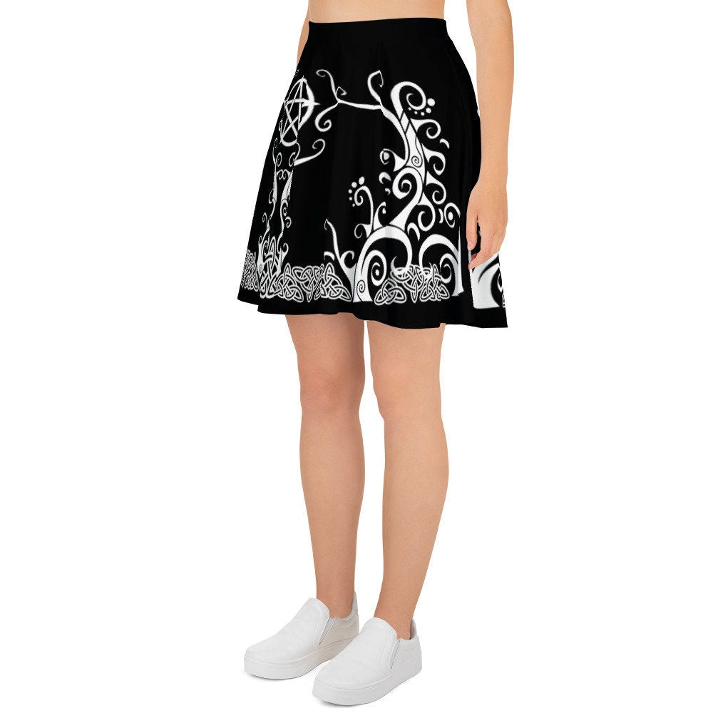 Witch Skater Skirt: Gothic Pagan Pentagram Clothing