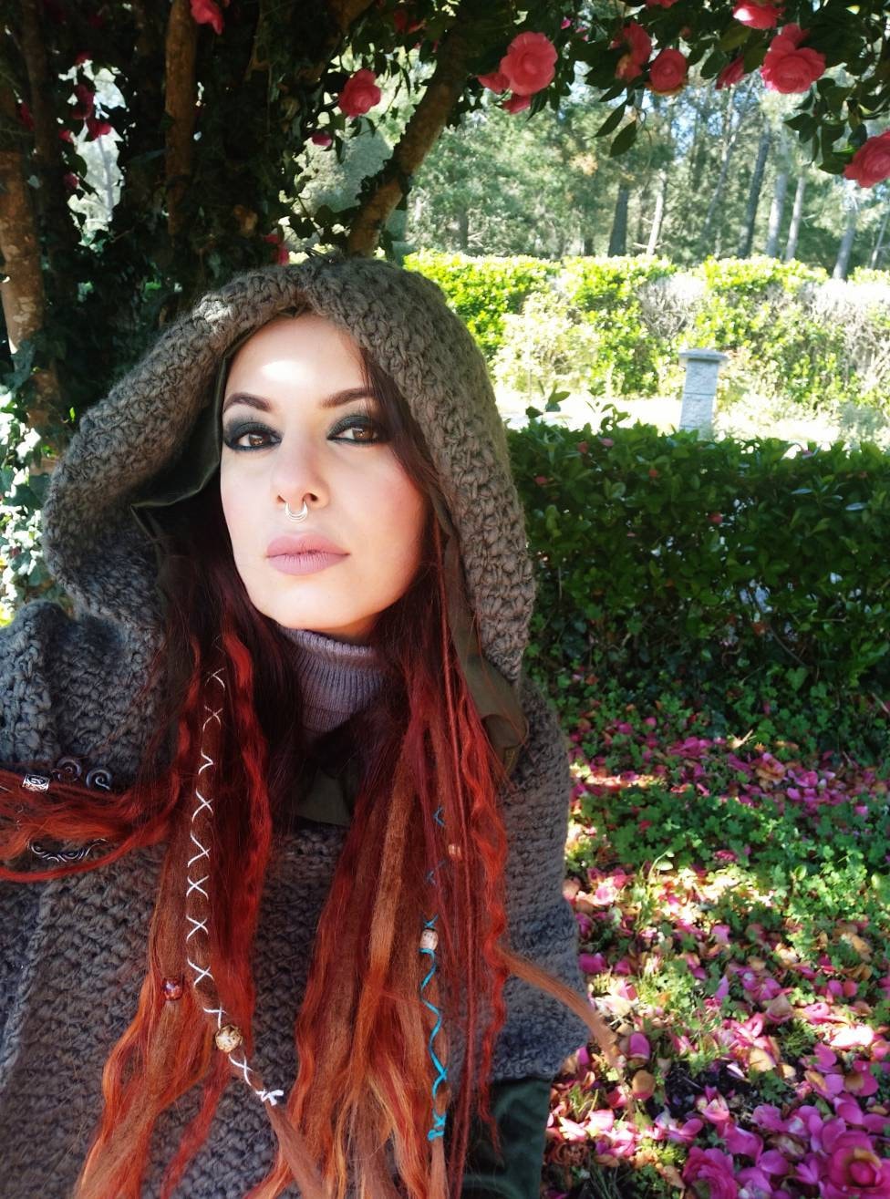 A Norse Hooded Shawl, Handwoven Wool & Alpaca Hooded Shawl