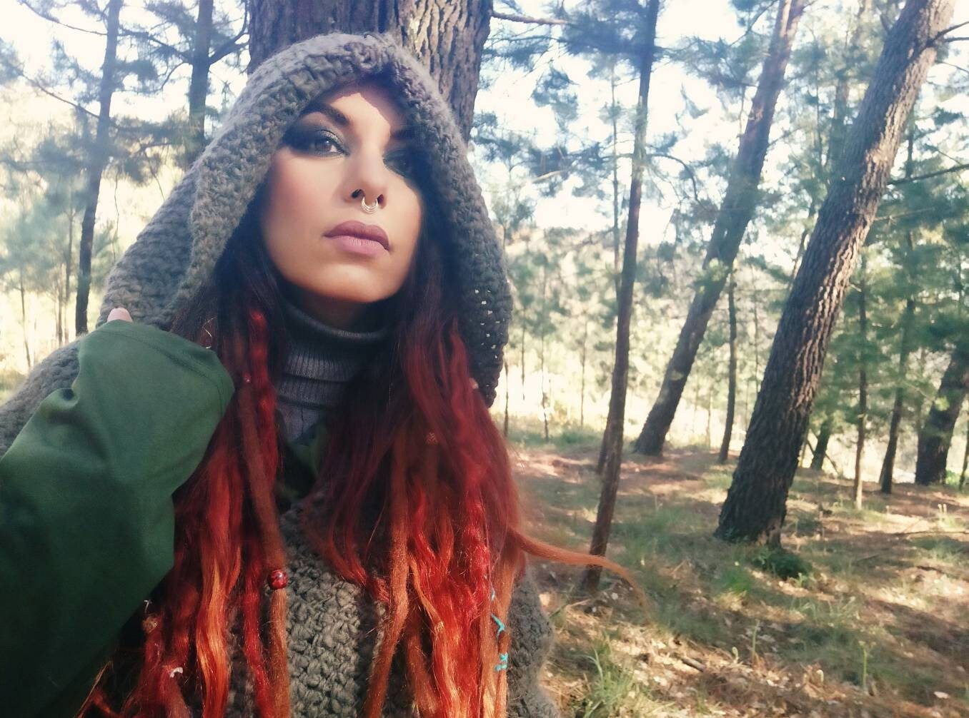 A Norse Hooded Shawl, Handwoven Wool & Alpaca Hooded Shawl