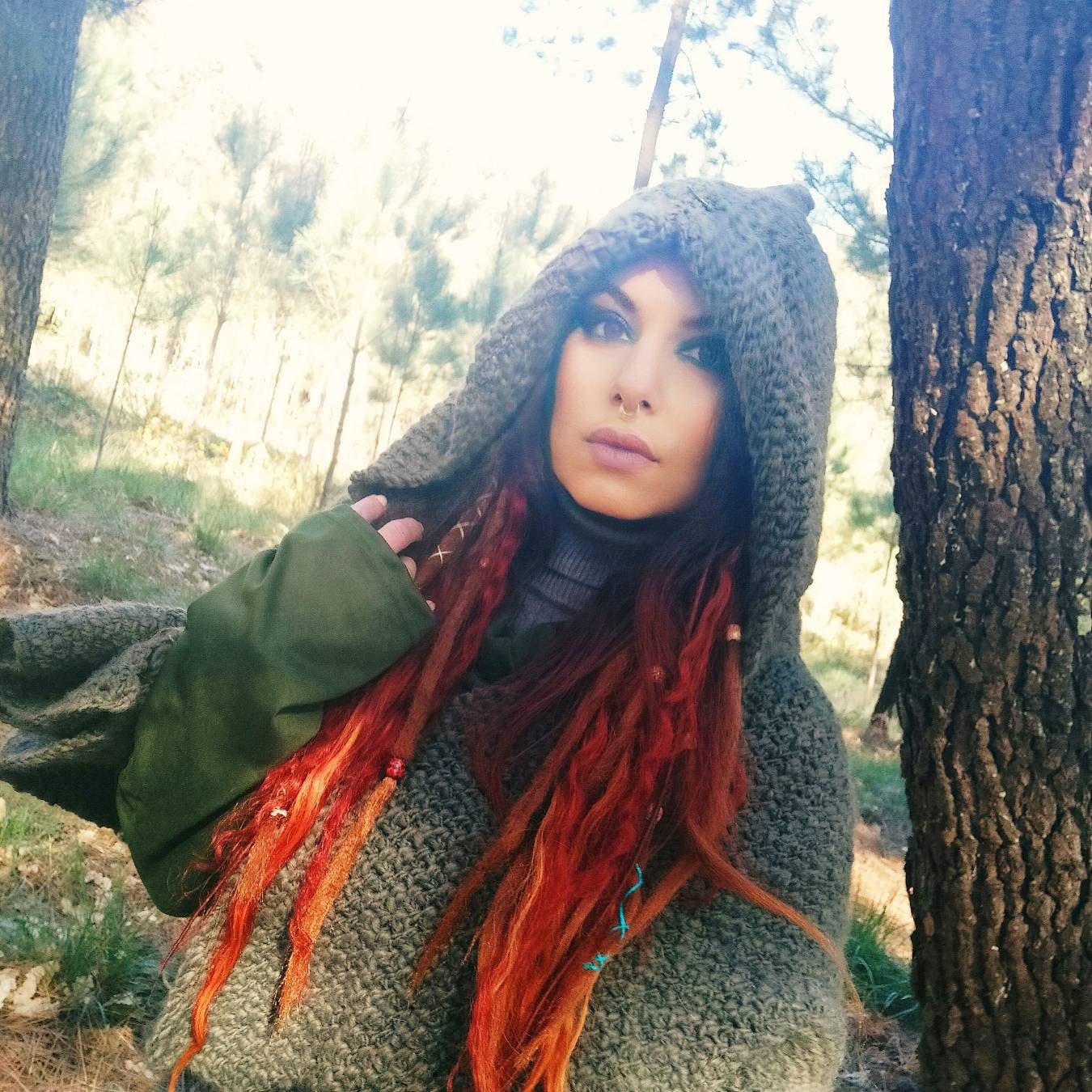 A Norse Hooded Shawl, Handwoven Wool & Alpaca Hooded Shawl
