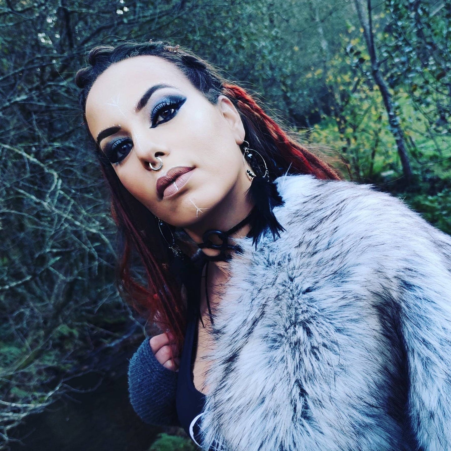 Norse Fur Mantle, Viking Shoulder Cape with Brooches, Norse Wedding Mantle