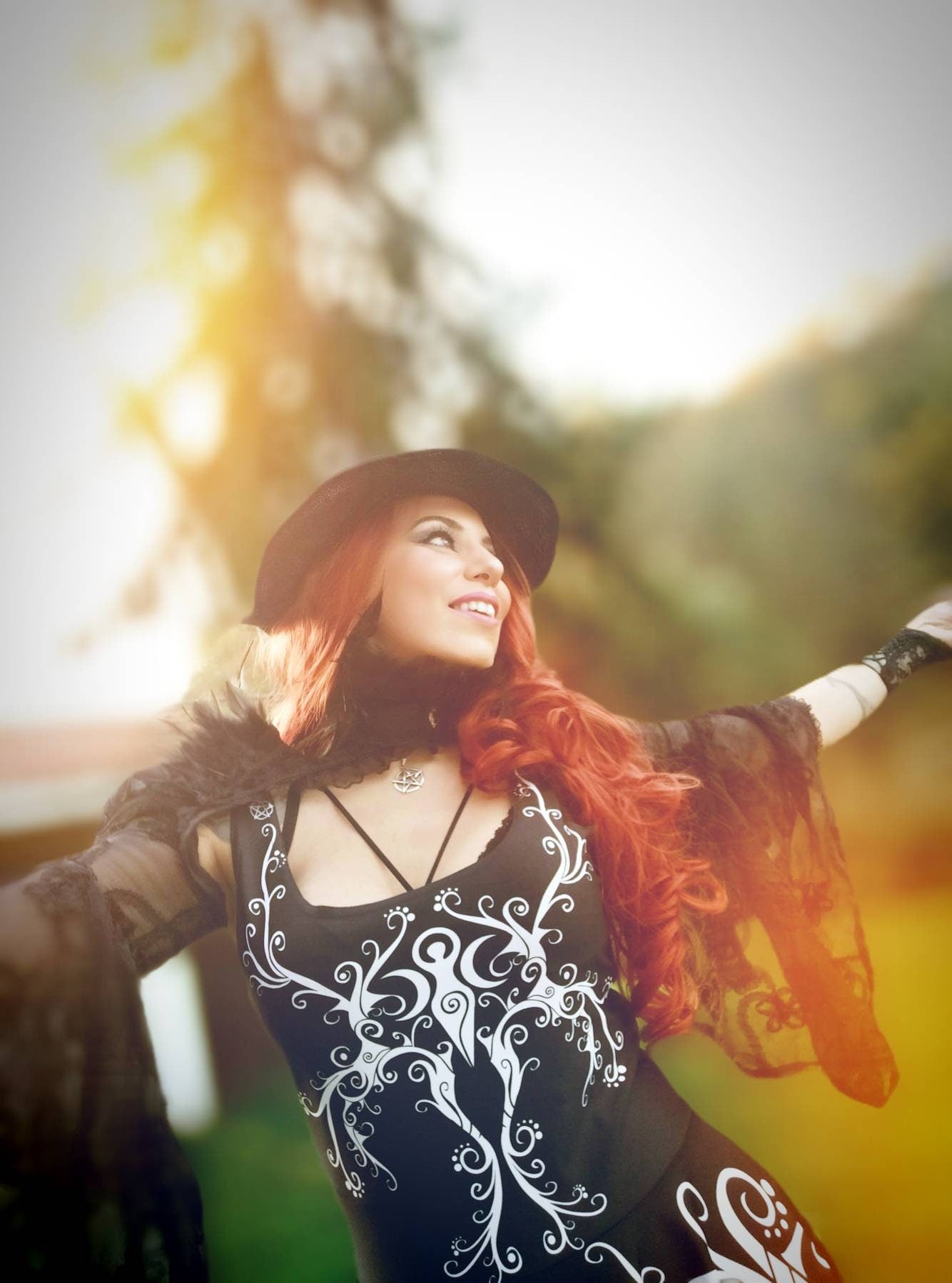 Pentagram Witch Dress: Celtic Pagan Goth Skater Dress