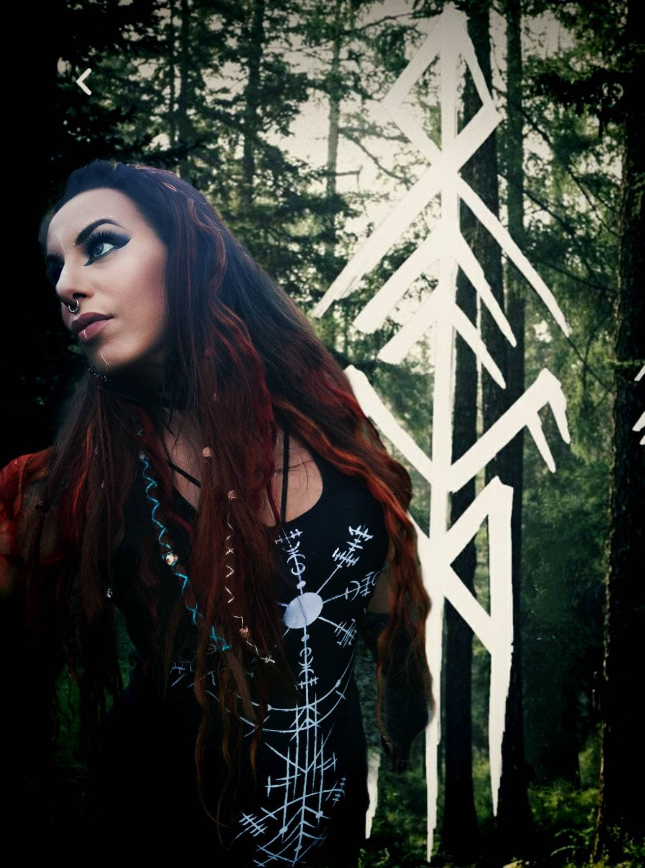 Viking Dreamcatcher Dress: Norse Pagan Runes, Fitted Style