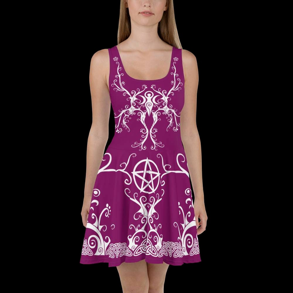 Pentagram Witch Dress: Celtic Pagan Goth Skater Dress