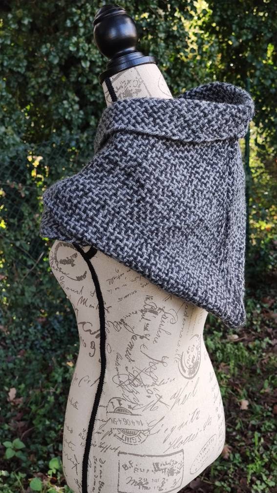 Handwoven Norse Hood, Viking Celtic hoodie, handmade with Alpaca & Wool