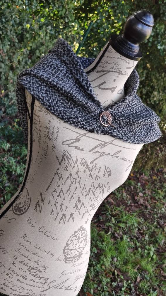 Handwoven Norse Hood, Viking Celtic hoodie, handmade with Alpaca & Wool
