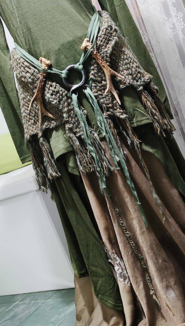 Forest Witch Shawl Set,         HandWoven Shawl, Norse Witch Shawl