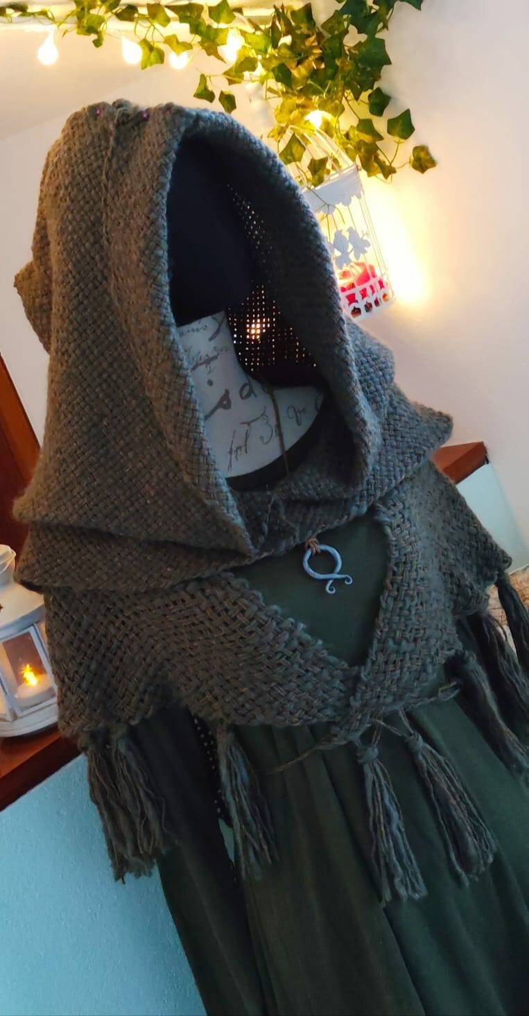 A Forest Witch Hood, Oversized hoodie, natural wool & alpaca