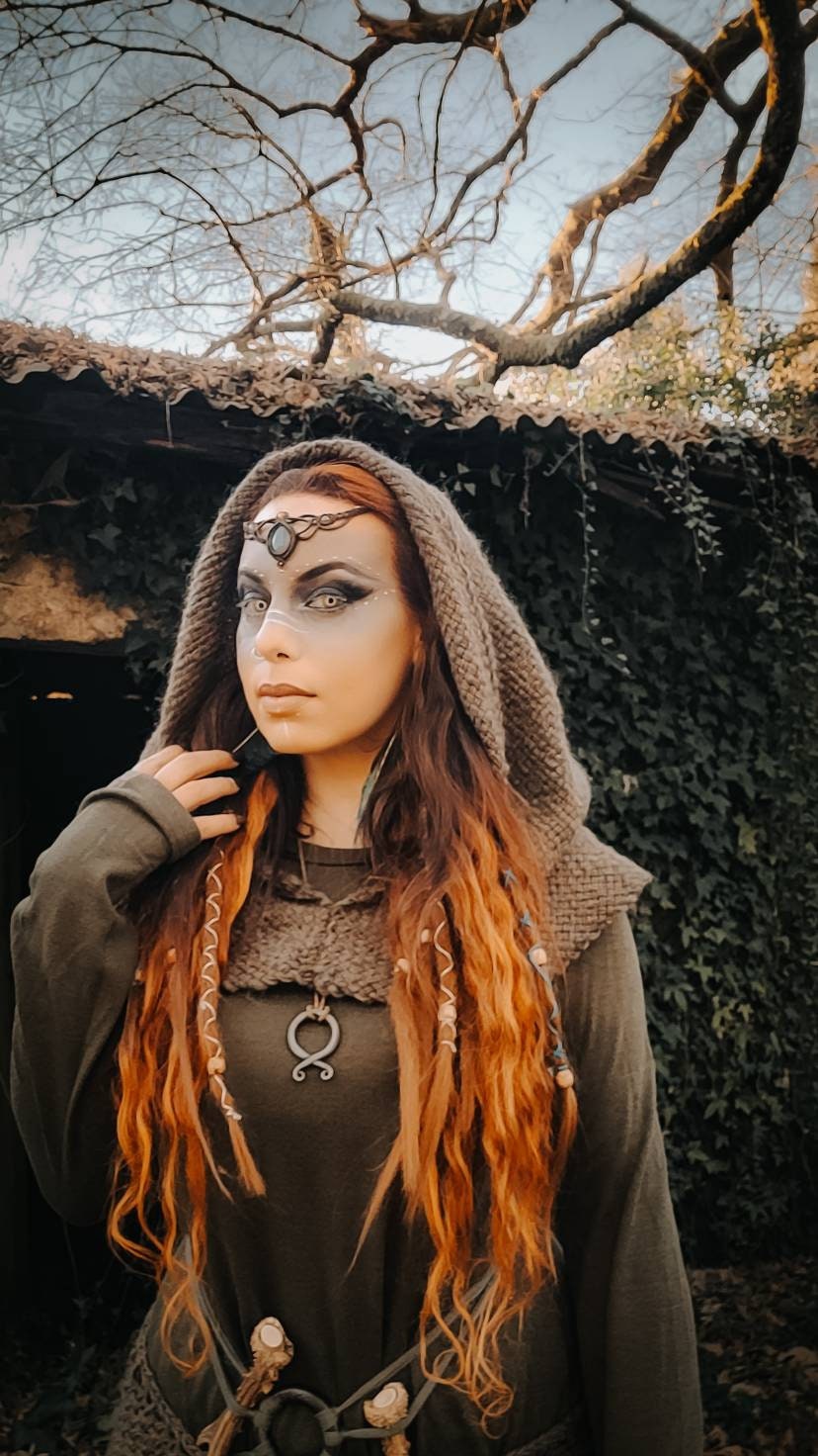 A Forest Witch Hood, Oversized hoodie, natural wool & alpaca