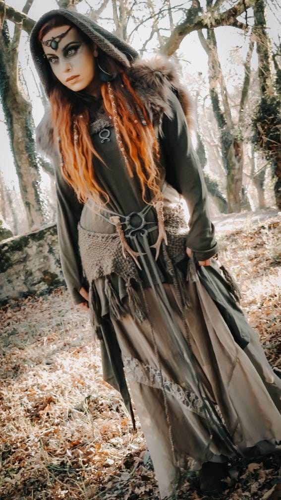Forest Witch Shawl Set,         HandWoven Shawl, Norse Witch Shawl