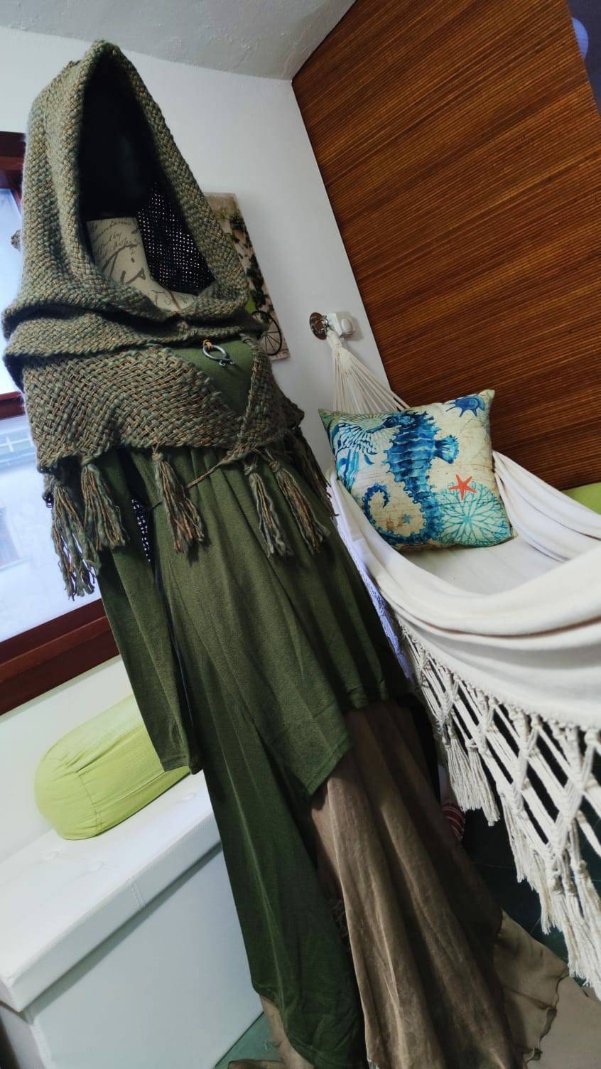 A Forest Witch Hood, Oversized hoodie, natural wool & alpaca