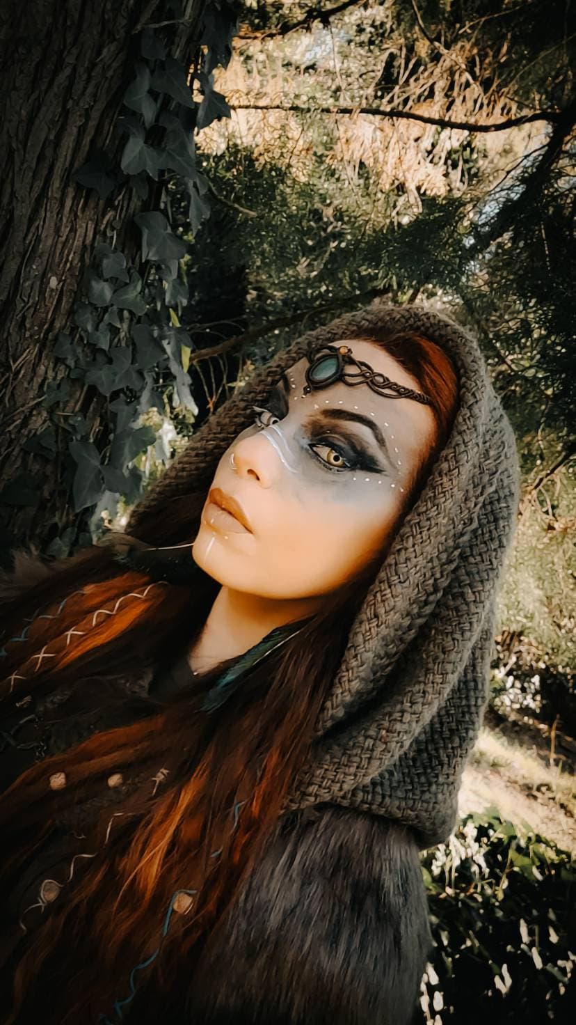 A Forest Witch Hood, Oversized hoodie, natural wool & alpaca