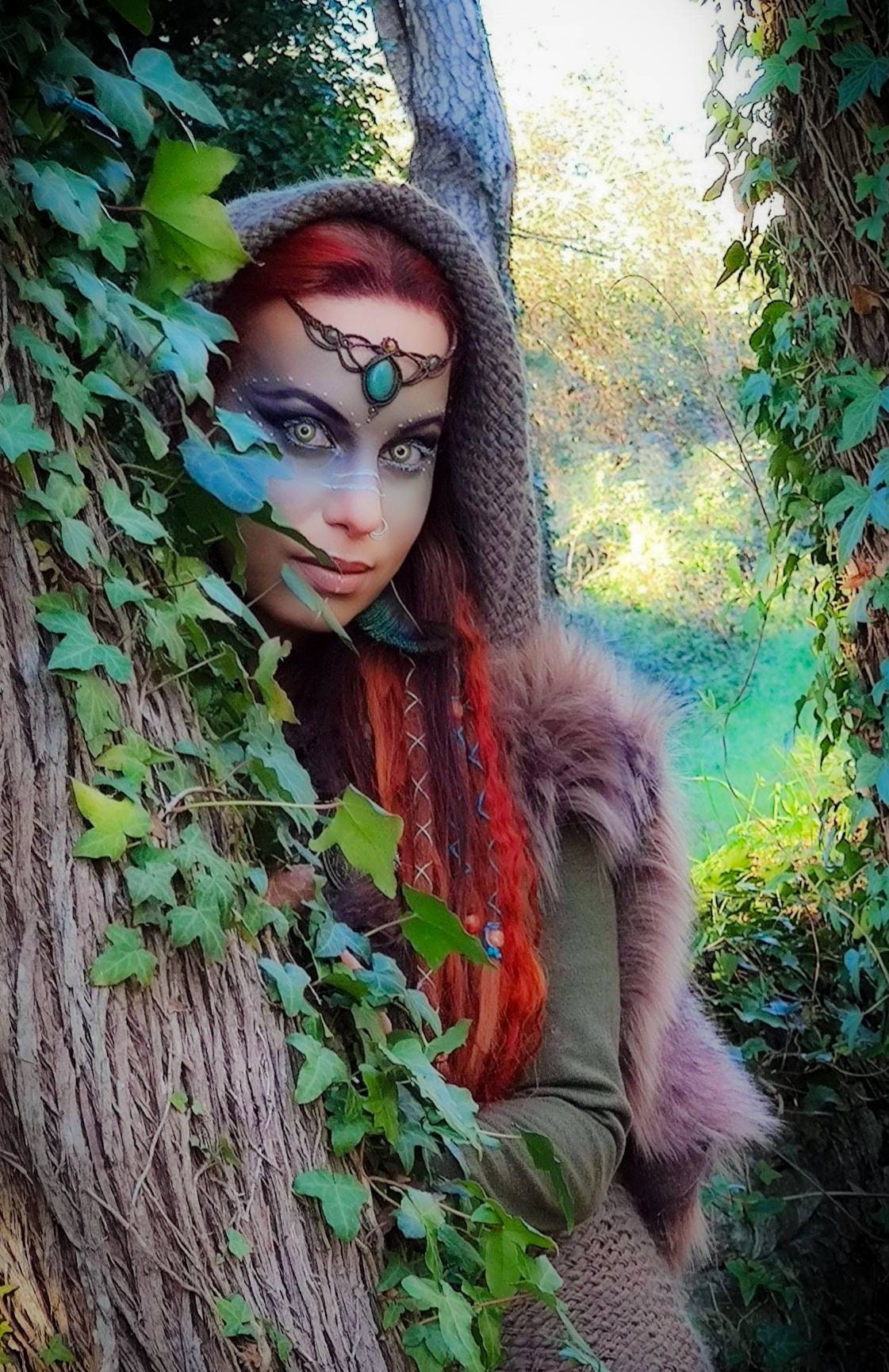 A Forest Witch Hood, Oversized hoodie, natural wool & alpaca