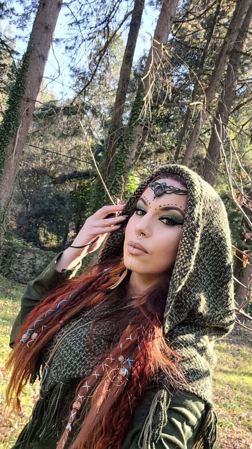 Viking Hood, Handwoven Skjoldehamn, Nordic inspired clothing
