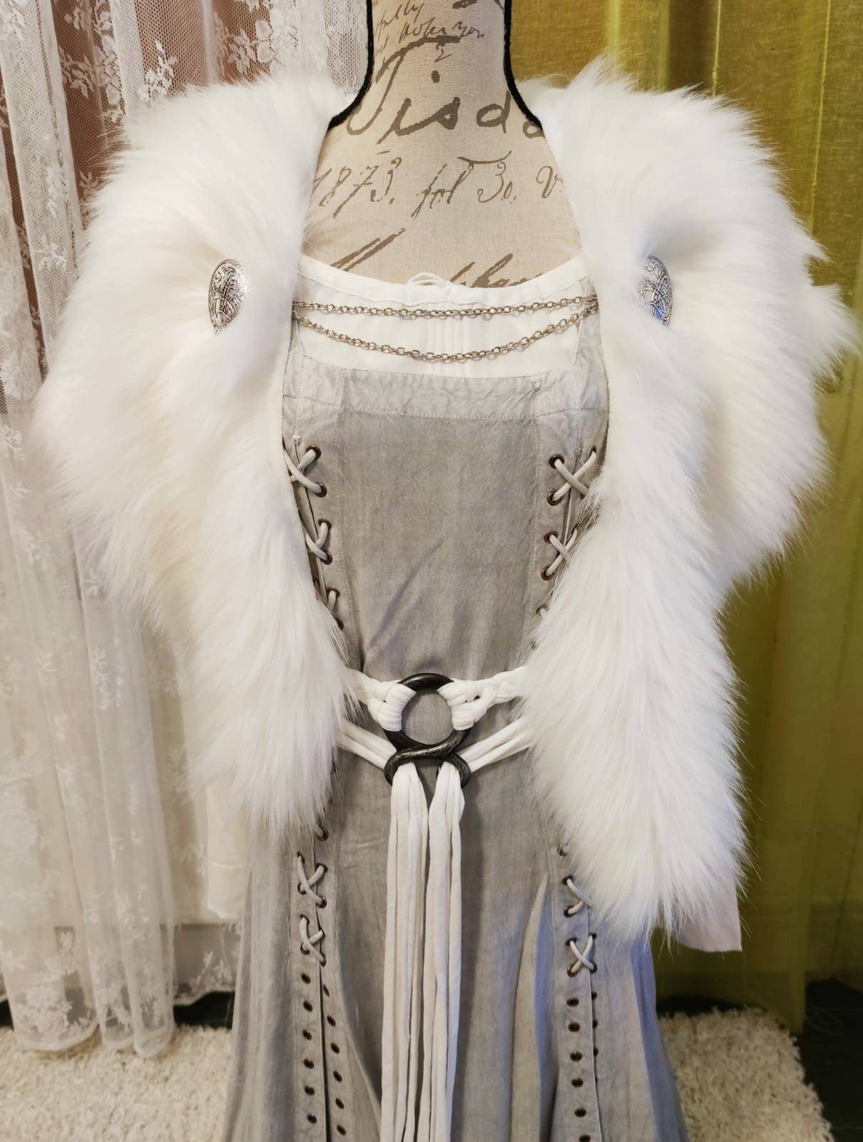 Norse Fur Mantle, Barbarian Fur Mantle with matching fur arms or fur leg warmers,