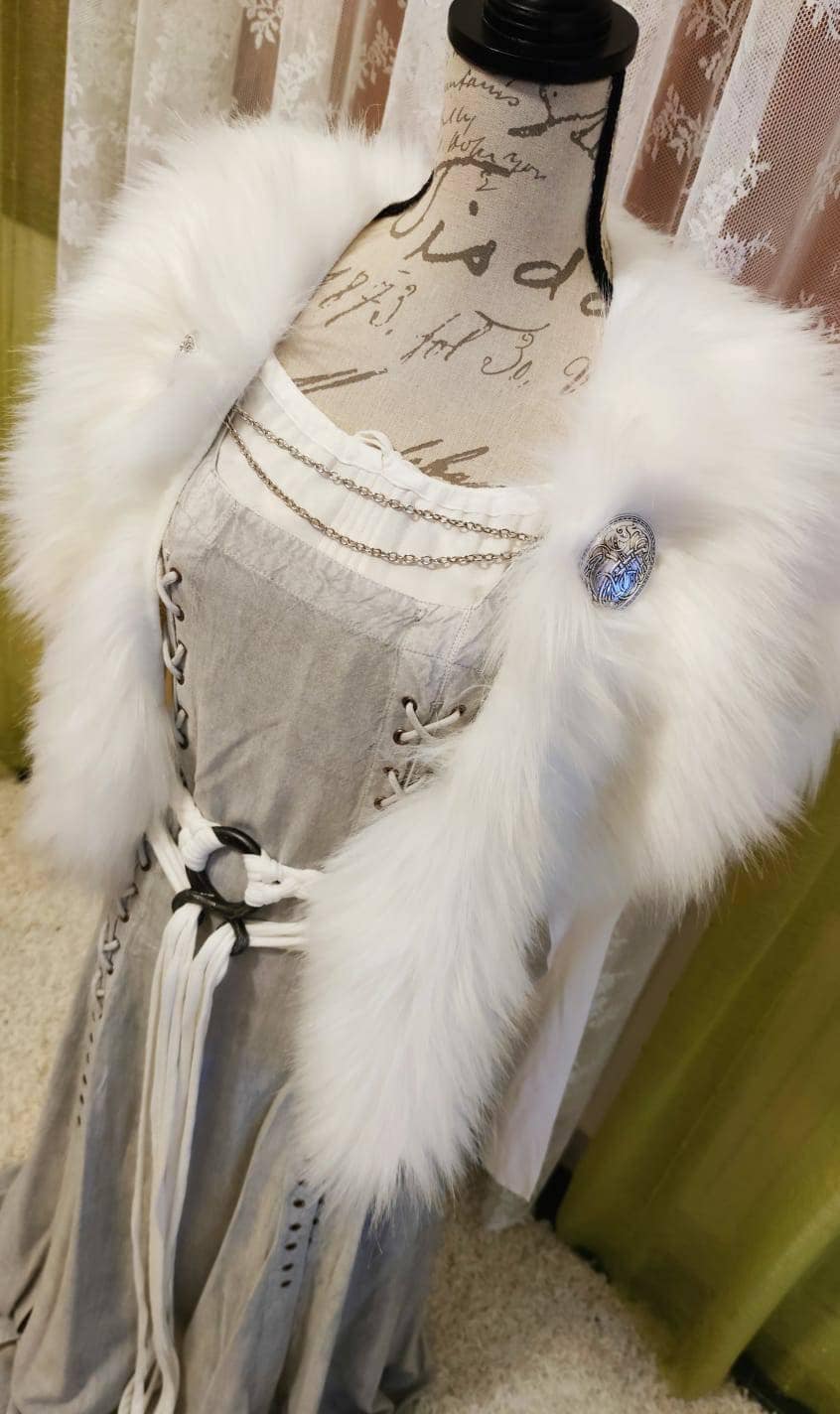 Norse Fur Mantle, Barbarian Fur Mantle with matching fur arms or fur leg warmers,