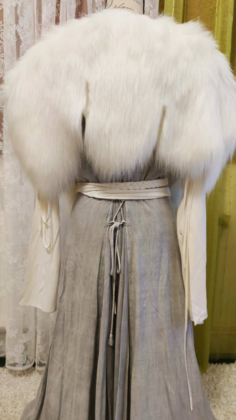 Norse Fur Mantle, Barbarian Fur Mantle with matching fur arms or fur leg warmers,