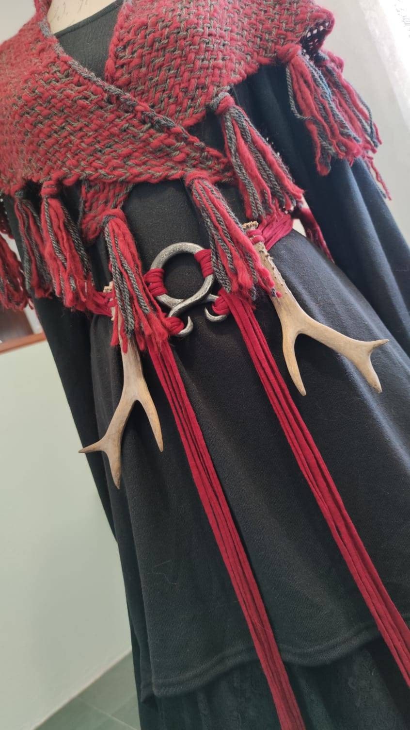 Handwoven Celtic Wedding Shawl: Viking Pagan Fire Witch Belt