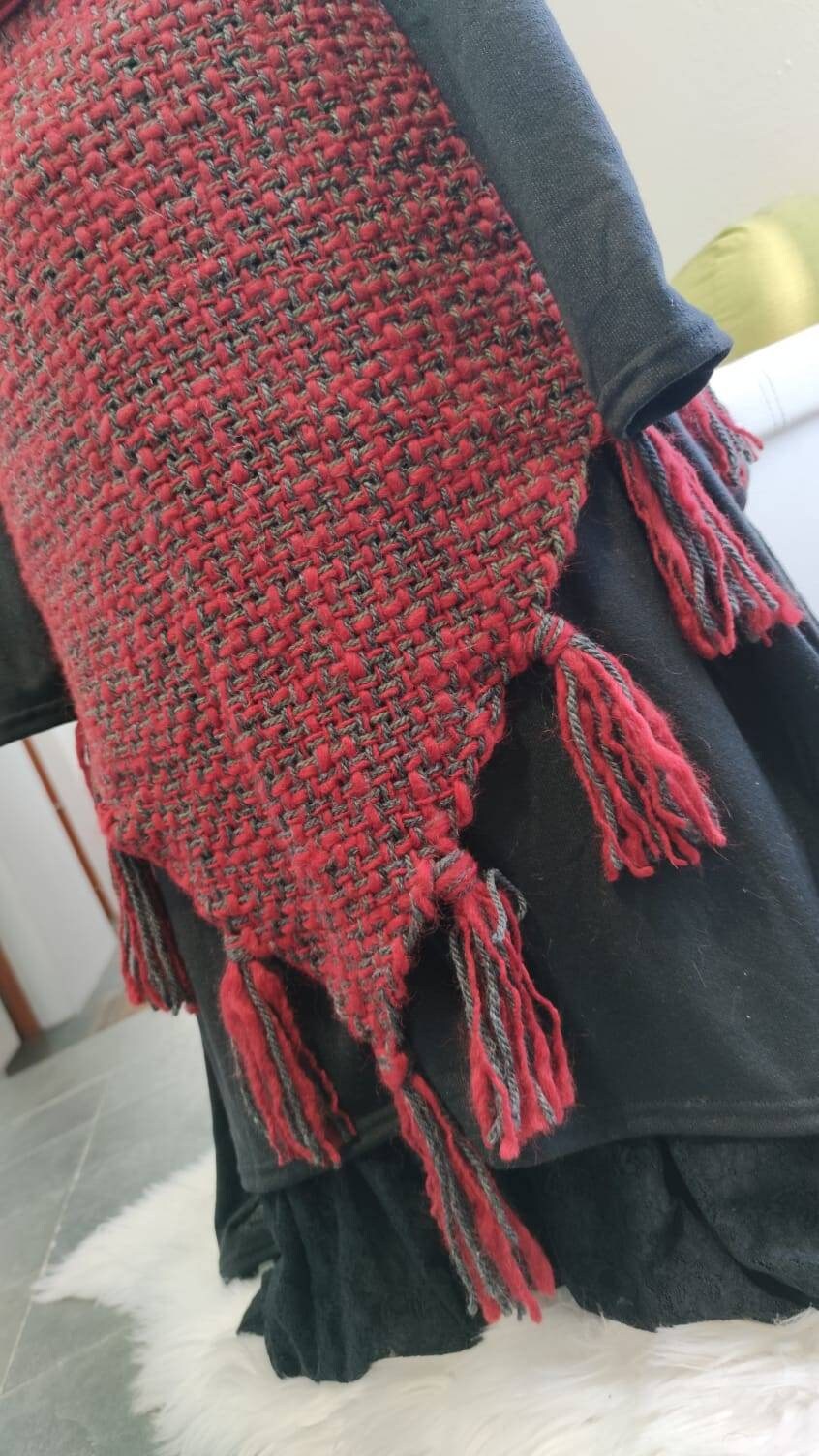 Handwoven Celtic Wedding Shawl: Viking Pagan Fire Witch Belt