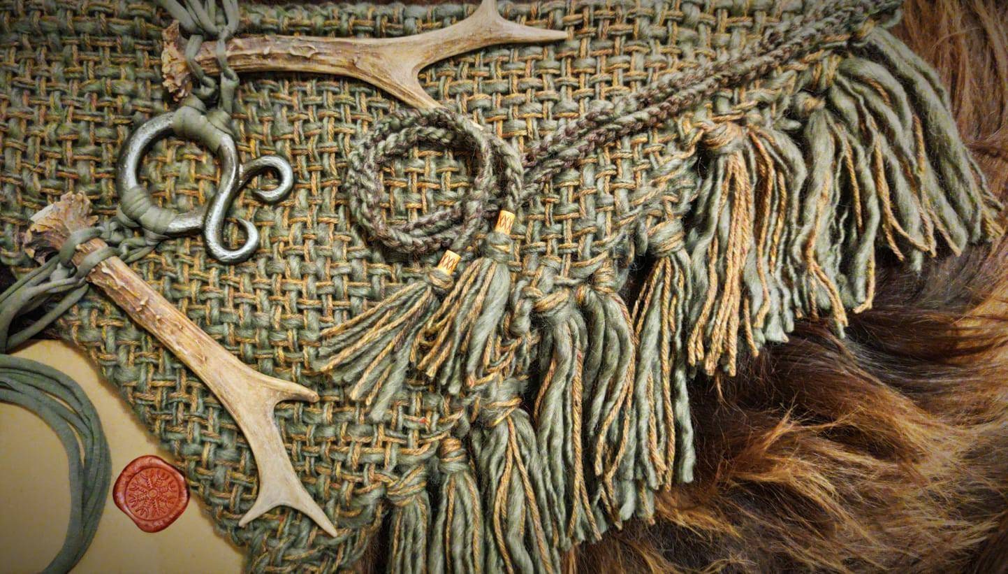 Forest Witch Shawl Set,         HandWoven Shawl, Norse Witch Shawl