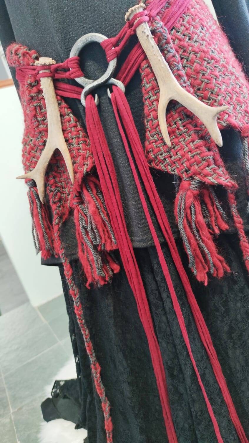 Handwoven Celtic Wedding Shawl: Viking Pagan Fire Witch Belt