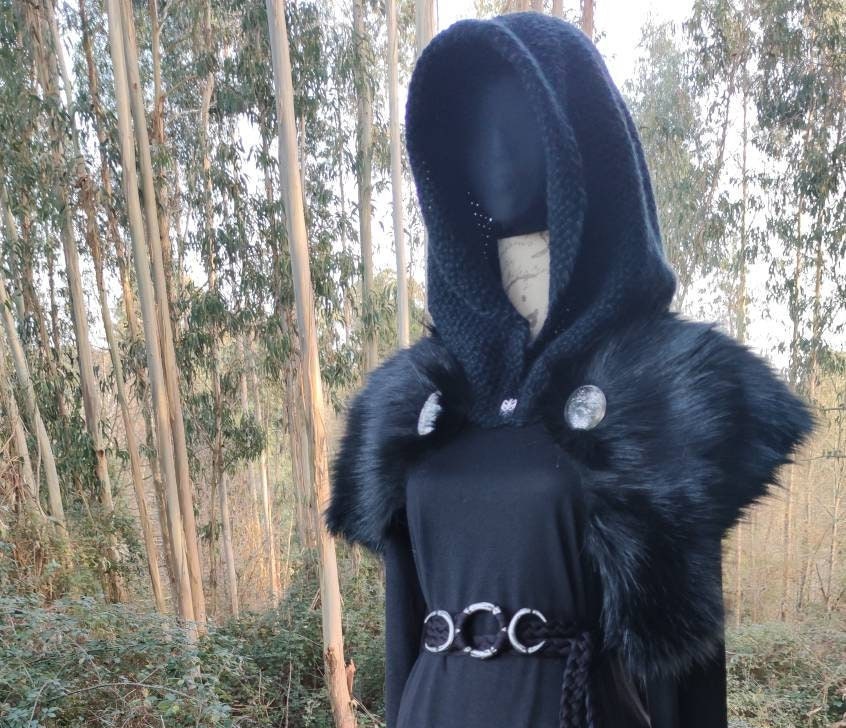 Black Norse Hood, Norse Celtic Witch hoodie