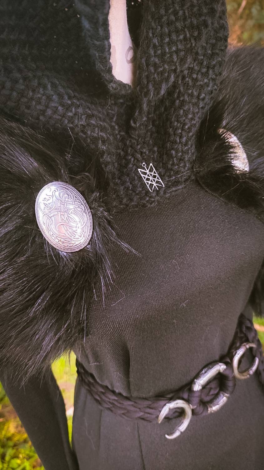 Black Norse Hood, Norse Celtic Witch hoodie
