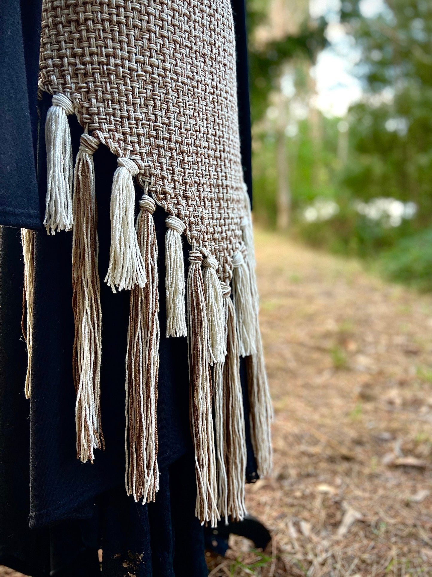 Harvest Witch Shawl Set, Nordic Shaman Shawl: Norse Belt, Vegan Antler Amulet