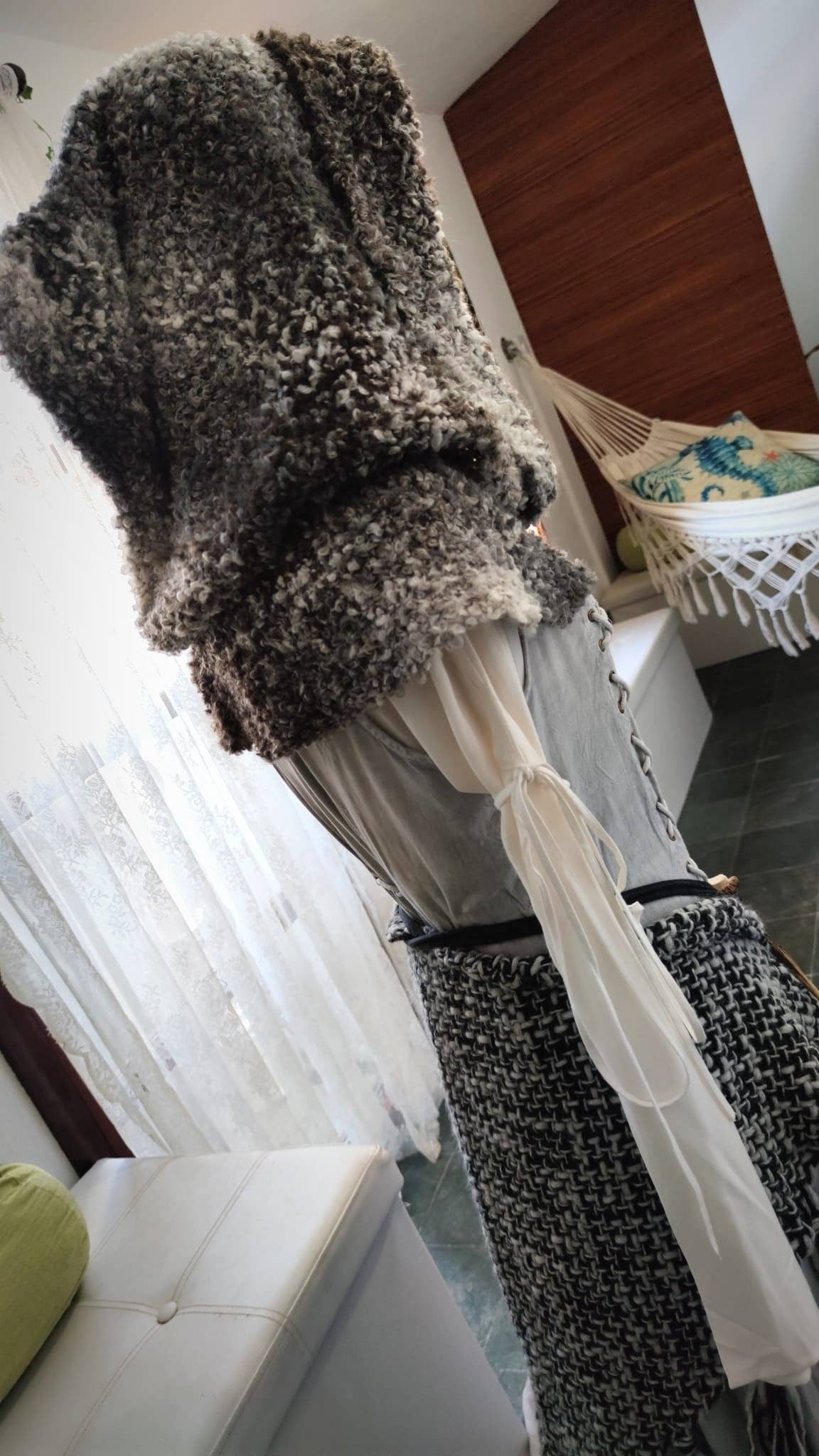 A Norse Viking Hood, Handmade Snow Witch Hood: Oversized Wool