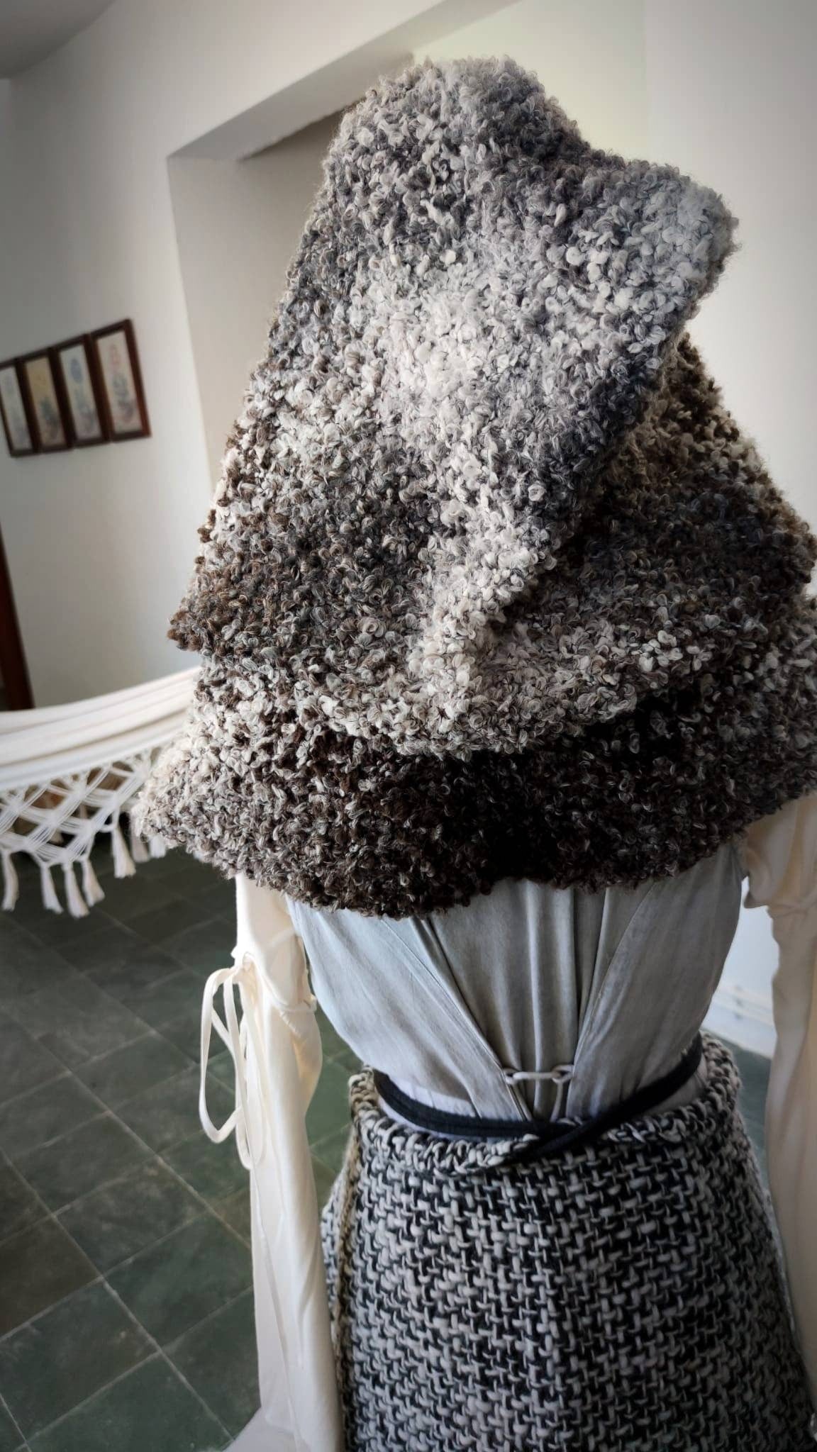 A Norse Viking Hood, Handmade Snow Witch Hood: Oversized Wool