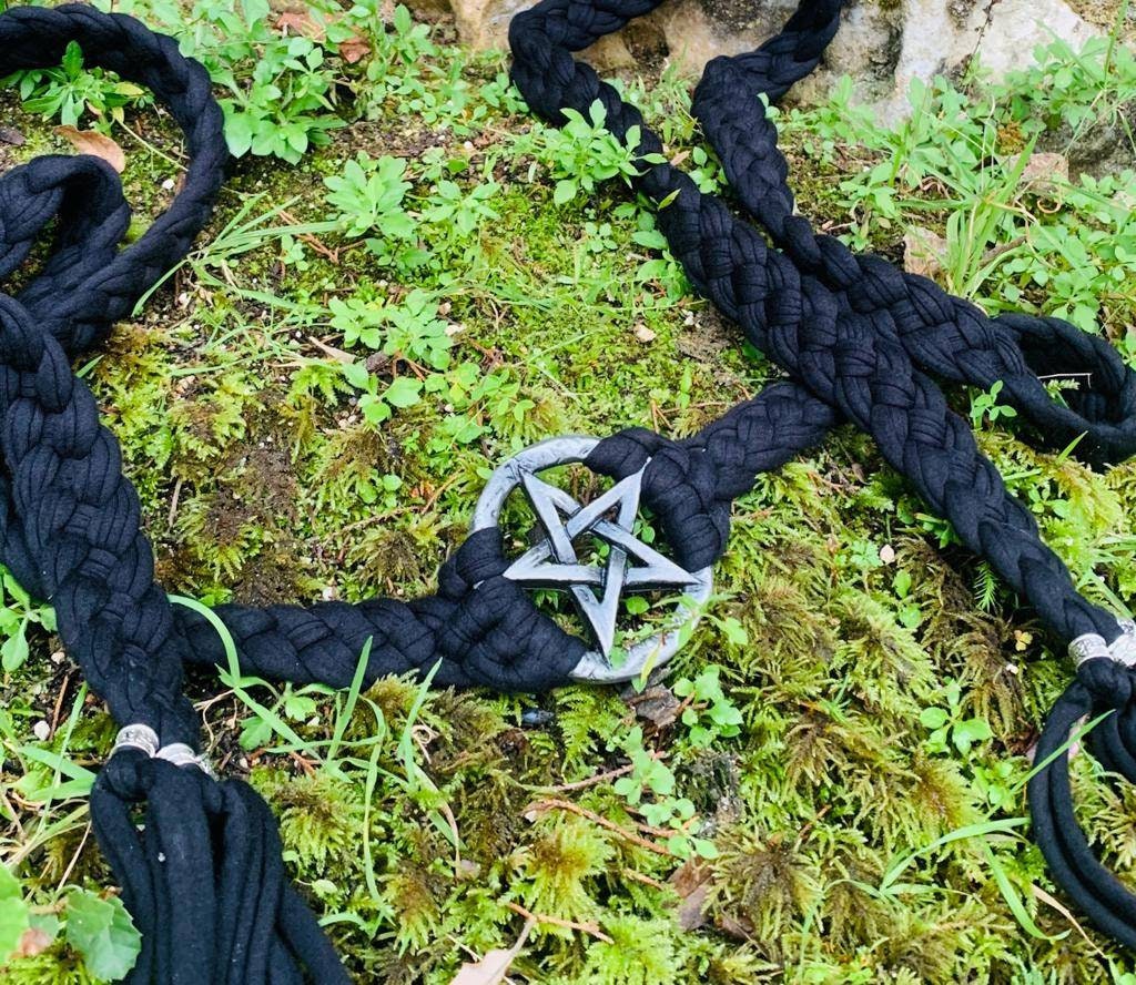 The Elemental Belt, Handmade Pentagram Belt: Gothic Witch Pagan Accessory