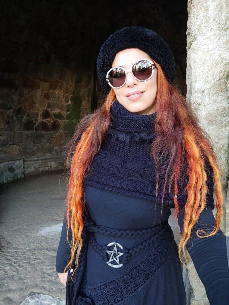 The Elemental Belt, Handmade Pentagram Belt: Gothic Witch Pagan Accessory