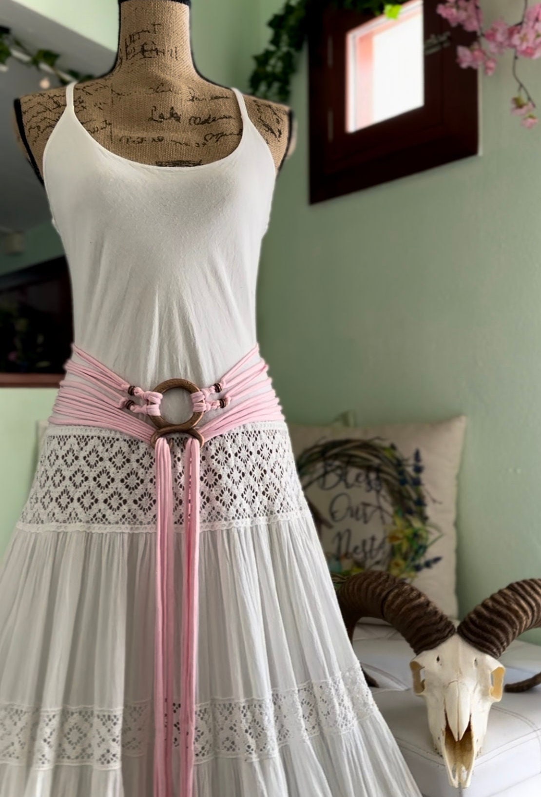 Pink Norse Belt: Viking Troll Cross Harness, Spring edition