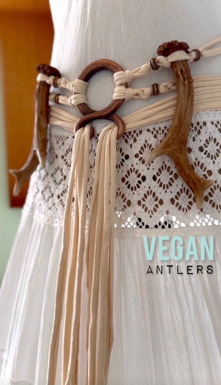 Norse Vegan Antler Harness Belt: Seidr Witch, Viking Belt