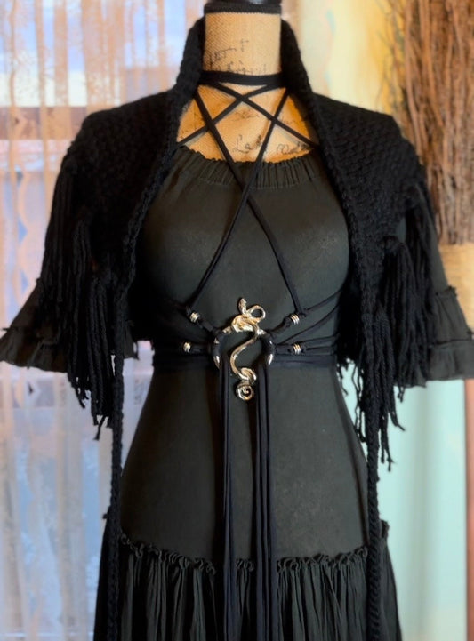 Shadow Weave Shawl Set with Lilith Amulet Harness Belt