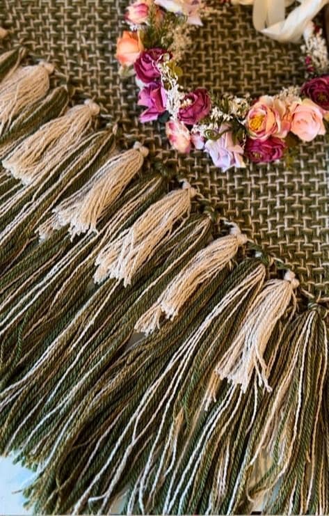 Shaman Shawl Set, Handwoven Norse Shawl Set: Belt & Tasseled Wrap