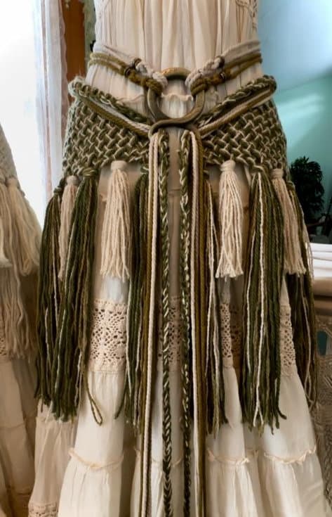 Shaman Shawl Set, Handwoven Norse Shawl Set: Belt & Tasseled Wrap