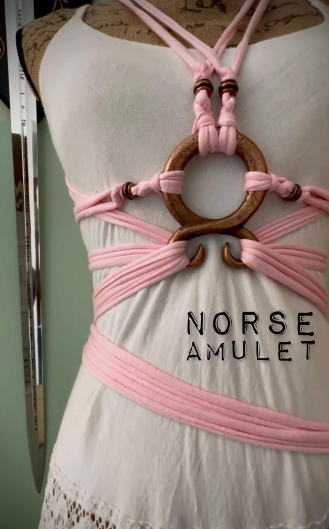Pink Norse Belt: Viking Troll Cross Harness, Spring edition