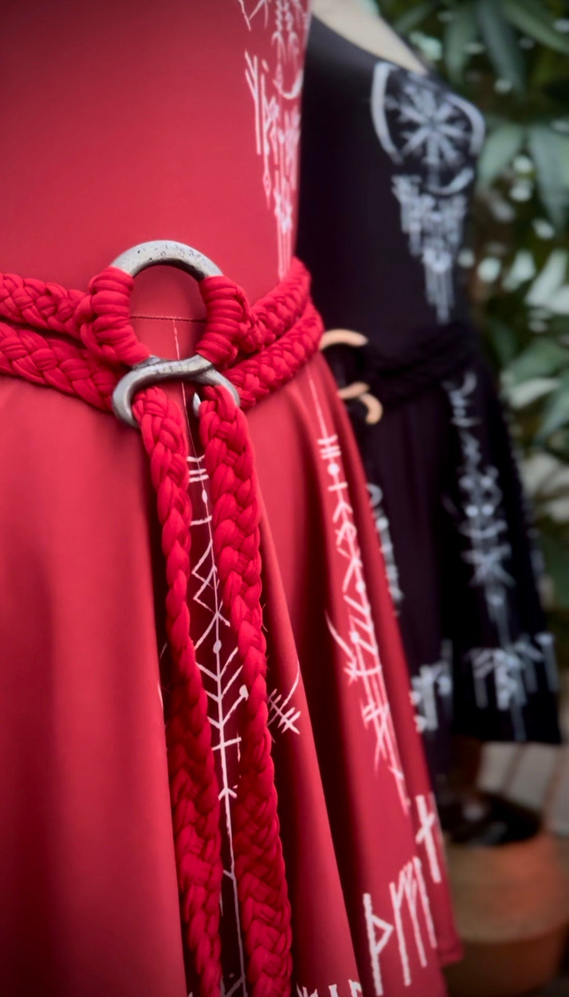 Norse Braided Belt: Viking Troll Cross Amulet, Nordic Belt