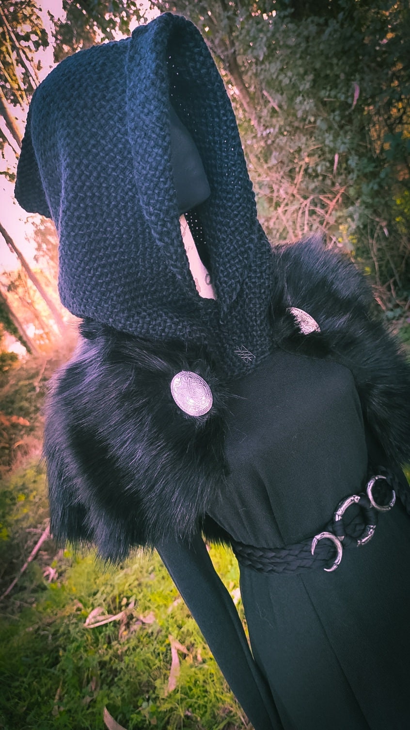Luna Belt Braided Style, Triple Moon Goddess Belt: Braided Pagan Waist Belt