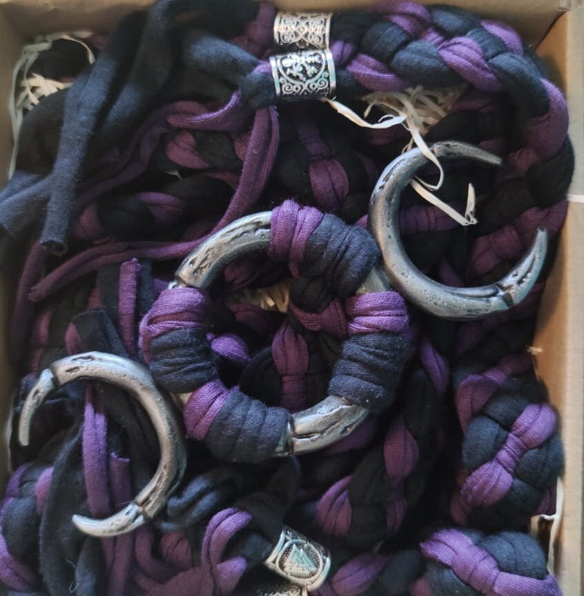 Luna Belt Braided Style, Triple Moon Goddess Belt: Braided Pagan Waist Belt