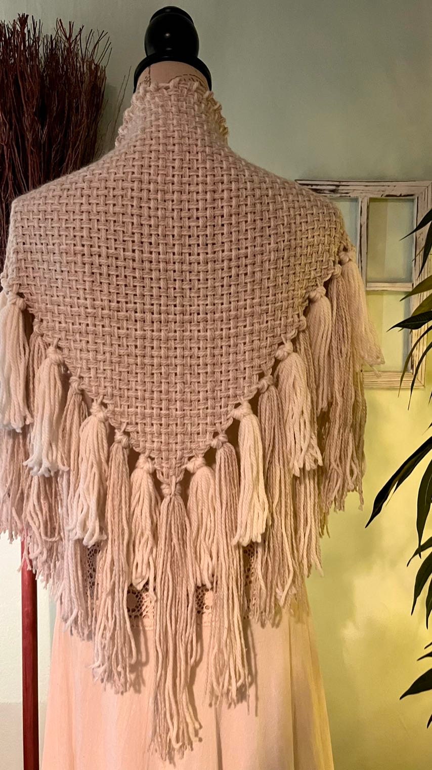 Shaman Shawl Set, Handwoven Norse Shawl Set: Belt & Tasseled Wrap