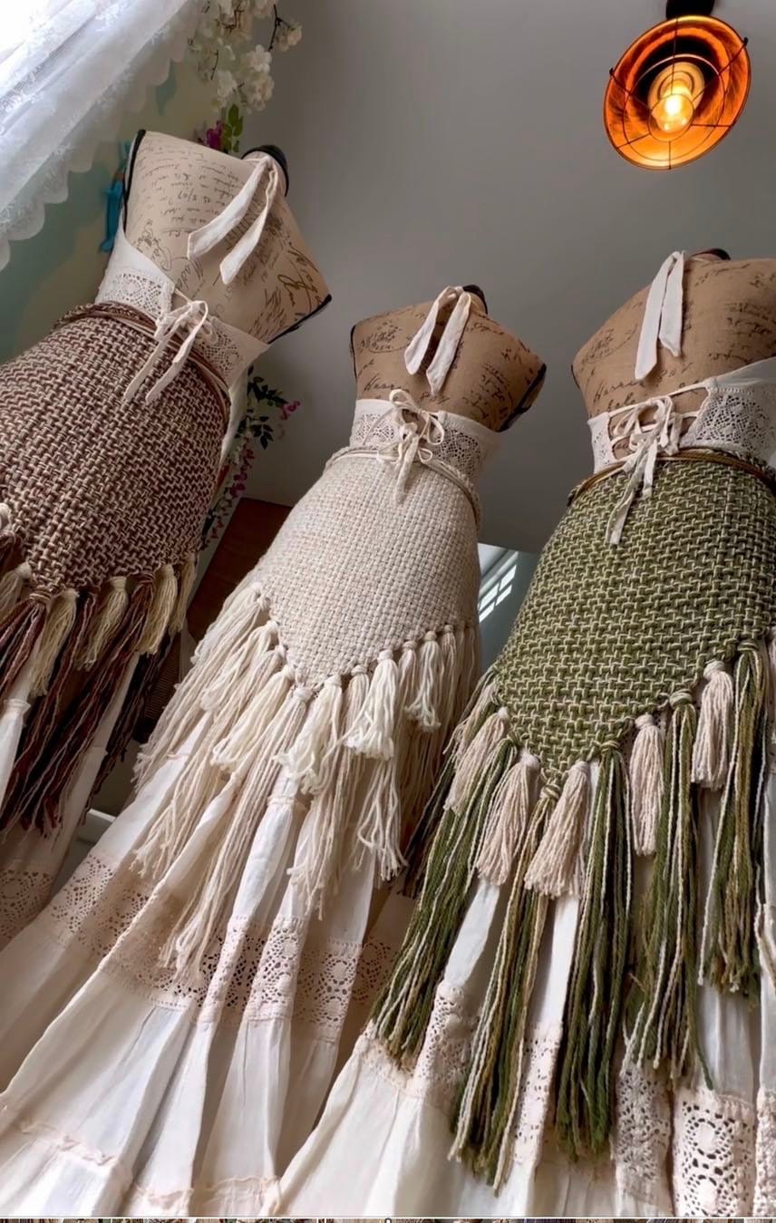 Shaman Shawl Set, Handwoven Norse Shawl Set: Belt & Tasseled Wrap