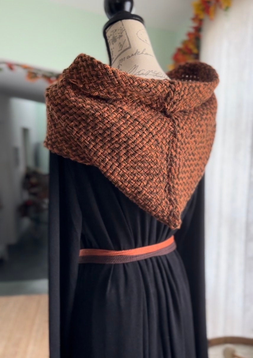 Handwoven Autumn Witch Hood, Samhain Edition
