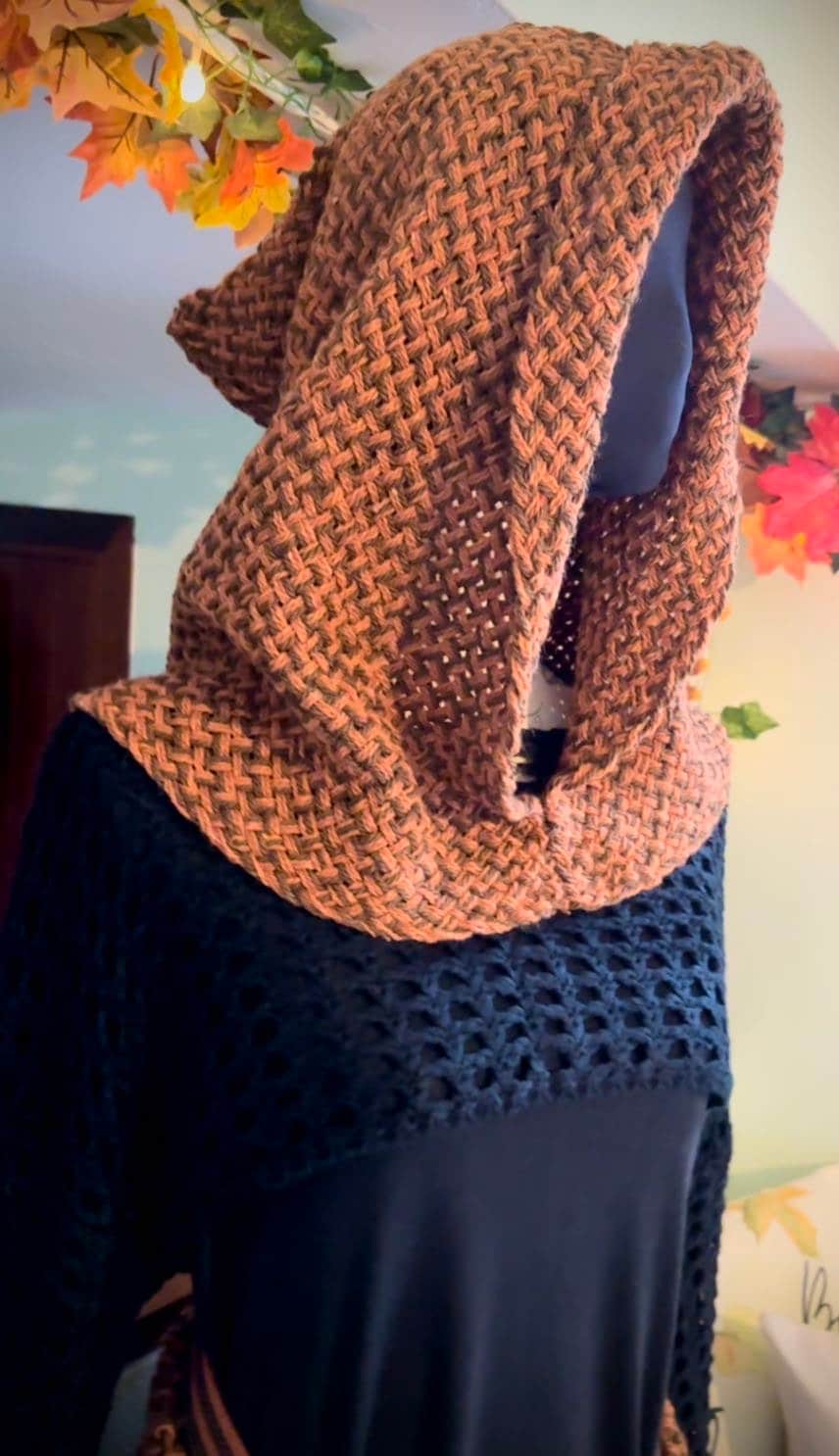 Handwoven Autumn Witch Hood, Samhain Edition