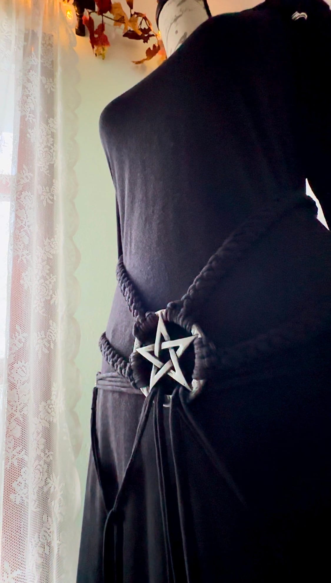 Pentagram Harness Belt: Gothic Witch Elemental Design